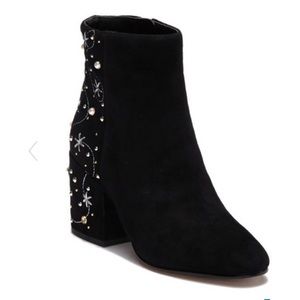 NEW Taft Embroidered Faux Pearl Stud Boot.